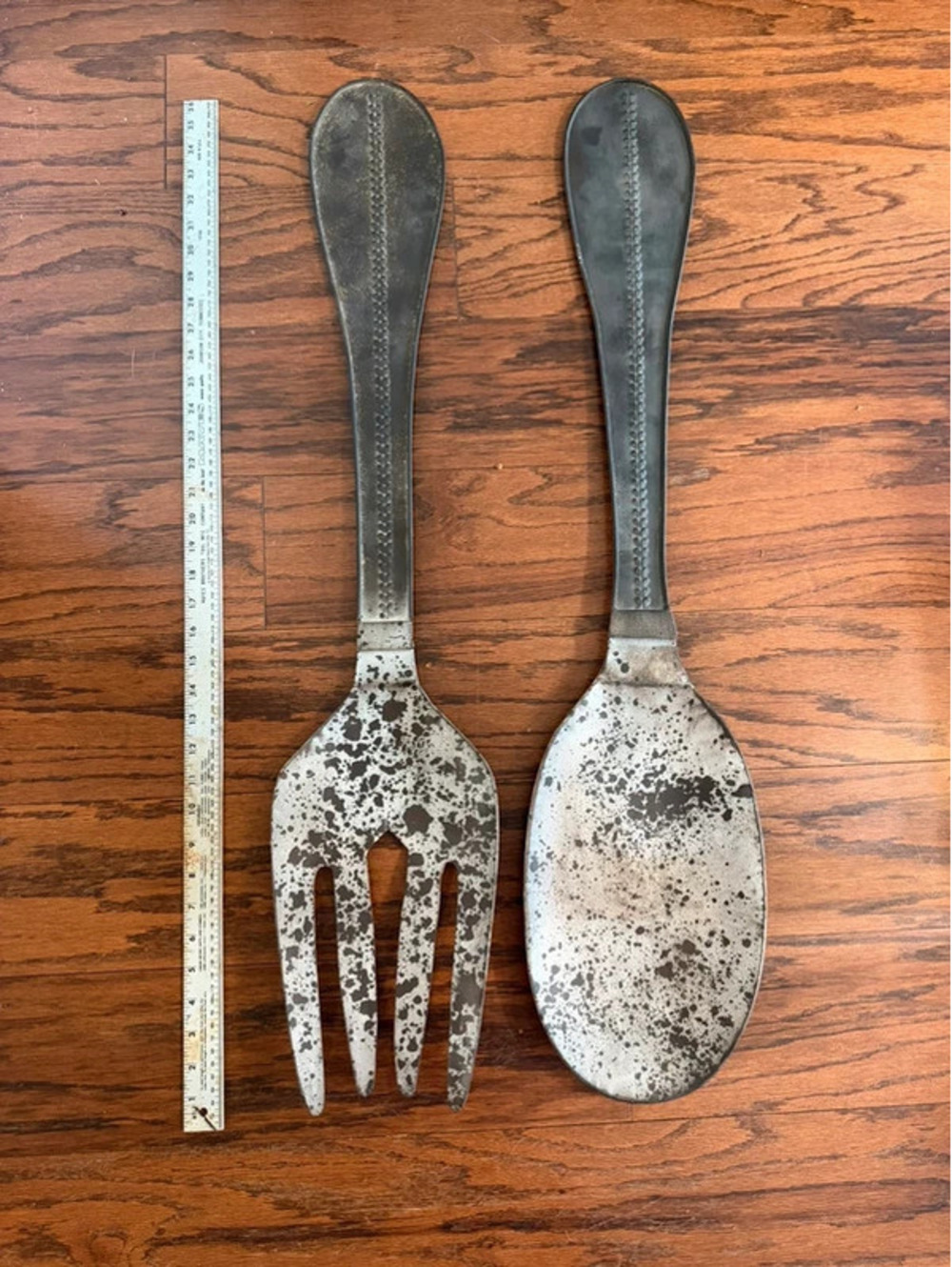 Pottery Barn Oversized Metal Fork & Spoon Wall Decor Set (36”)
